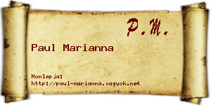 Paul Marianna névjegykártya